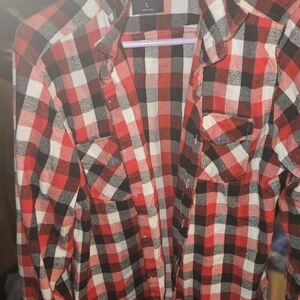 Men's Red and Black Checkered Shirt